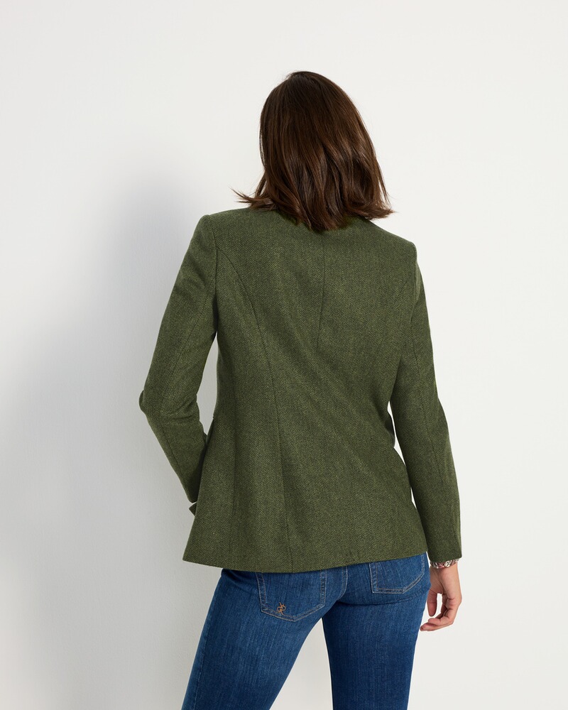 Stehkragenjacke aus Fischgrat-Tweed, Luis Steindl