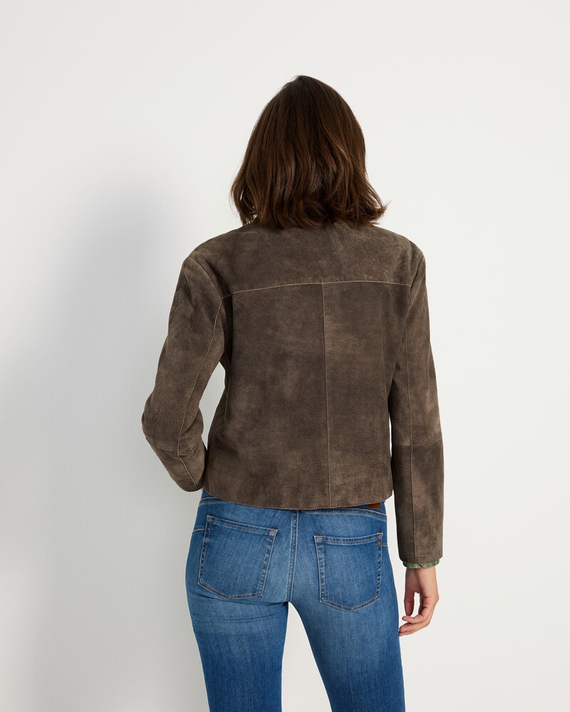 Veste courte en cuir marron RM, Reitmayer