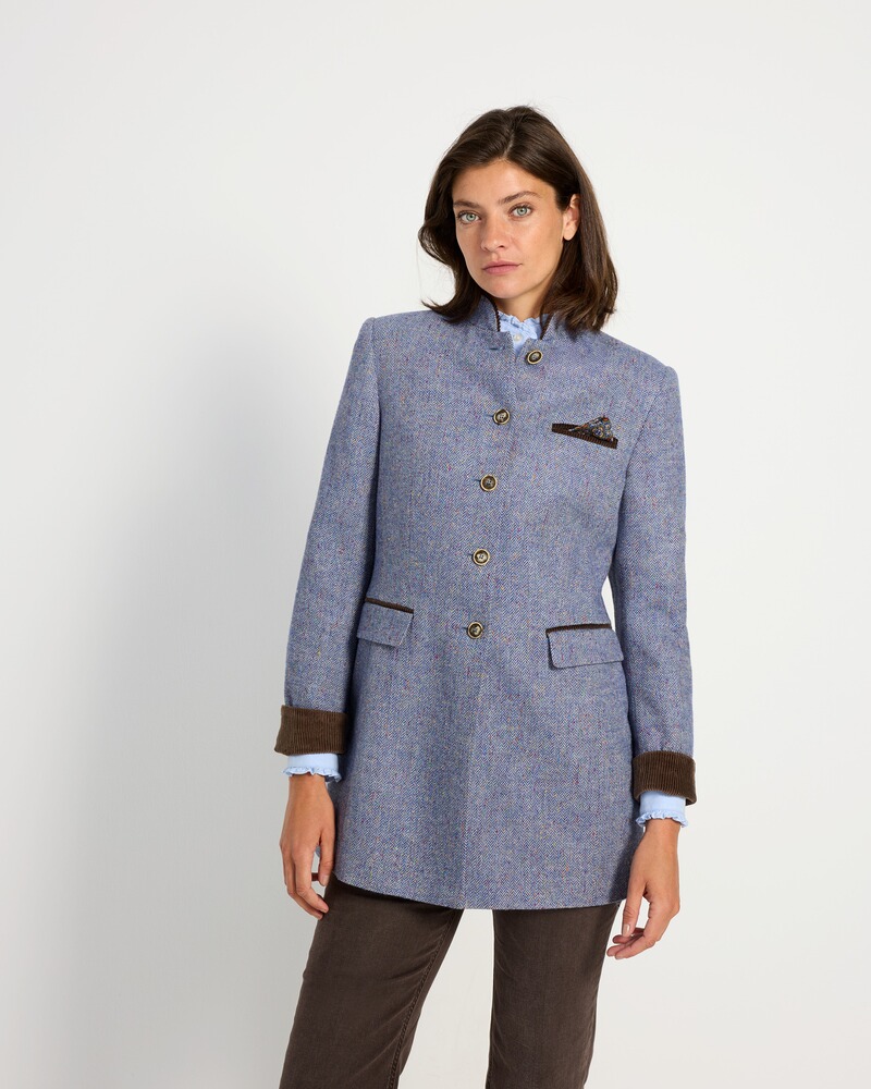 Tweed-Gehrock mit Samtdetails, REITMAYER
