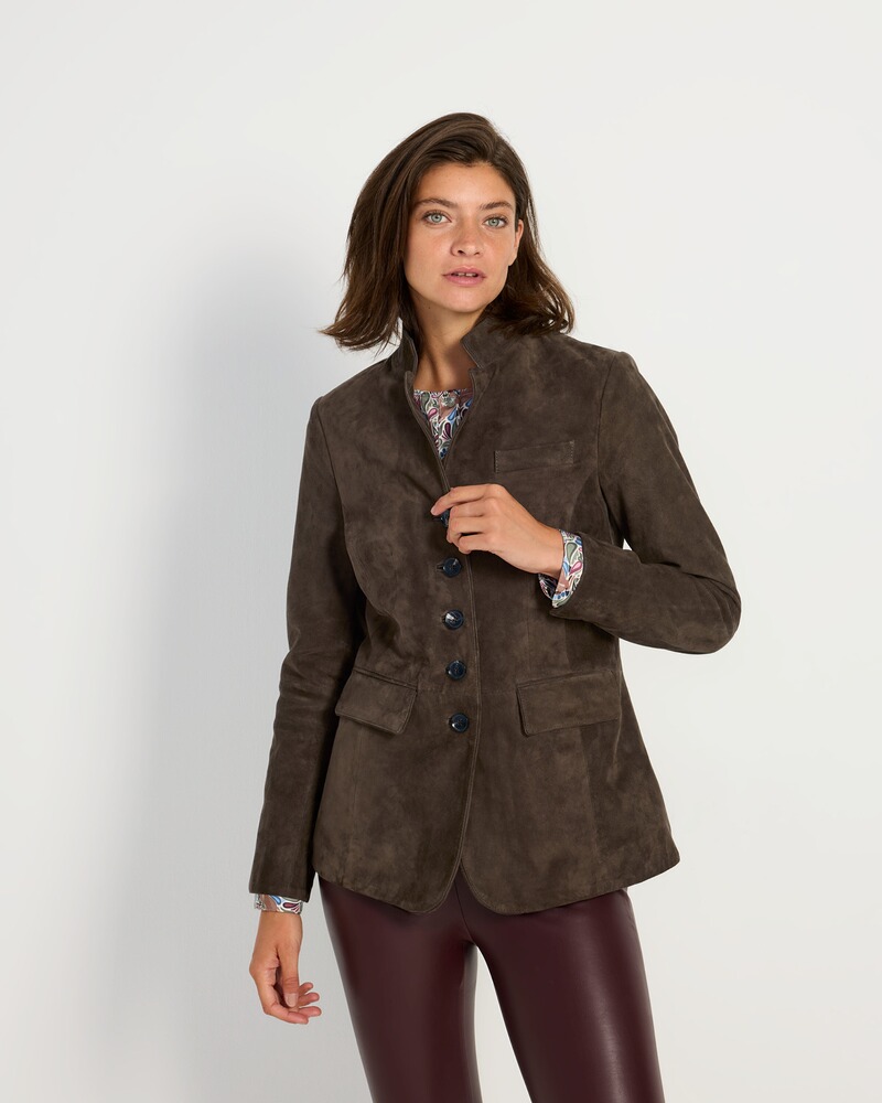 Lederjacke mit Stehkragen, Reitmayer