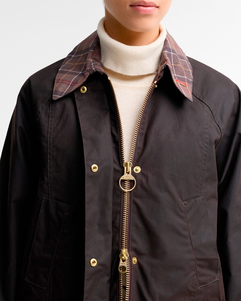 Wachsjacke Icons Tartan Collar Modern Beadnell, Barbour