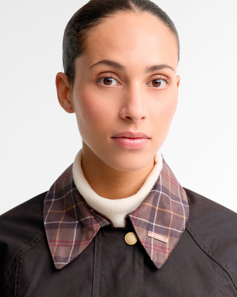 Wachsjacke Icons Tartan Collar Modern Beadnell, Barbour