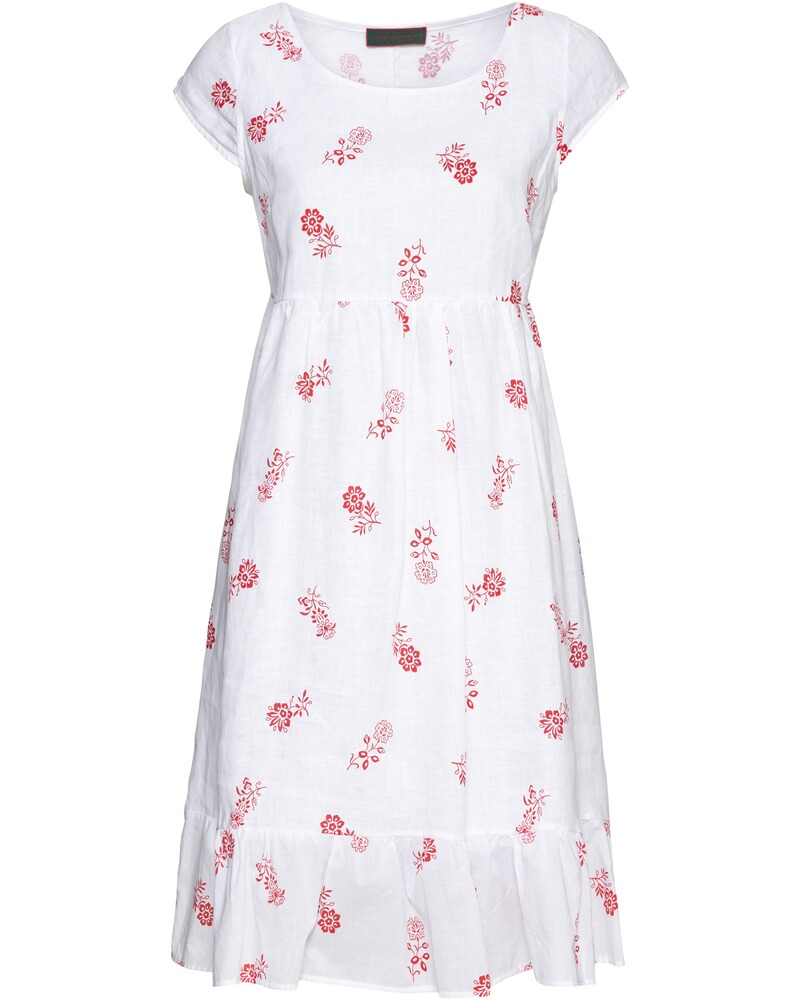 Leinen-Kleid mit Blumenmuster