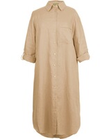 Midi-Hemdblusenkleid aus Leinen, White Label