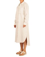Midi-Hemdblusenkleid aus Leinen, White Label