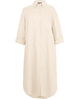 Midi-Hemdblusenkleid aus Leinen, White Label