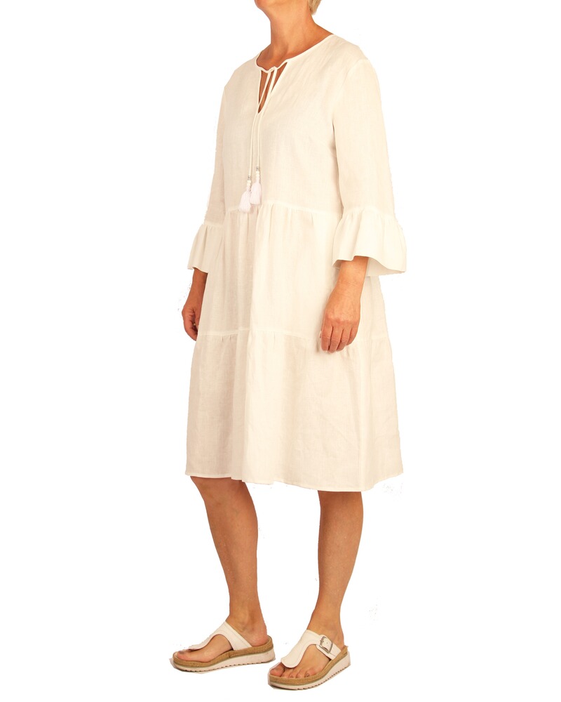 Leinen-Stufenkleid, White Label