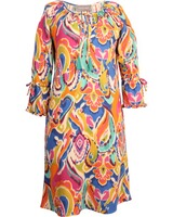 Buntes Kleid mit Ethnoprint, White Label
