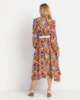 Midi-Kleid mit floralem Allover-Print, farm um's herz