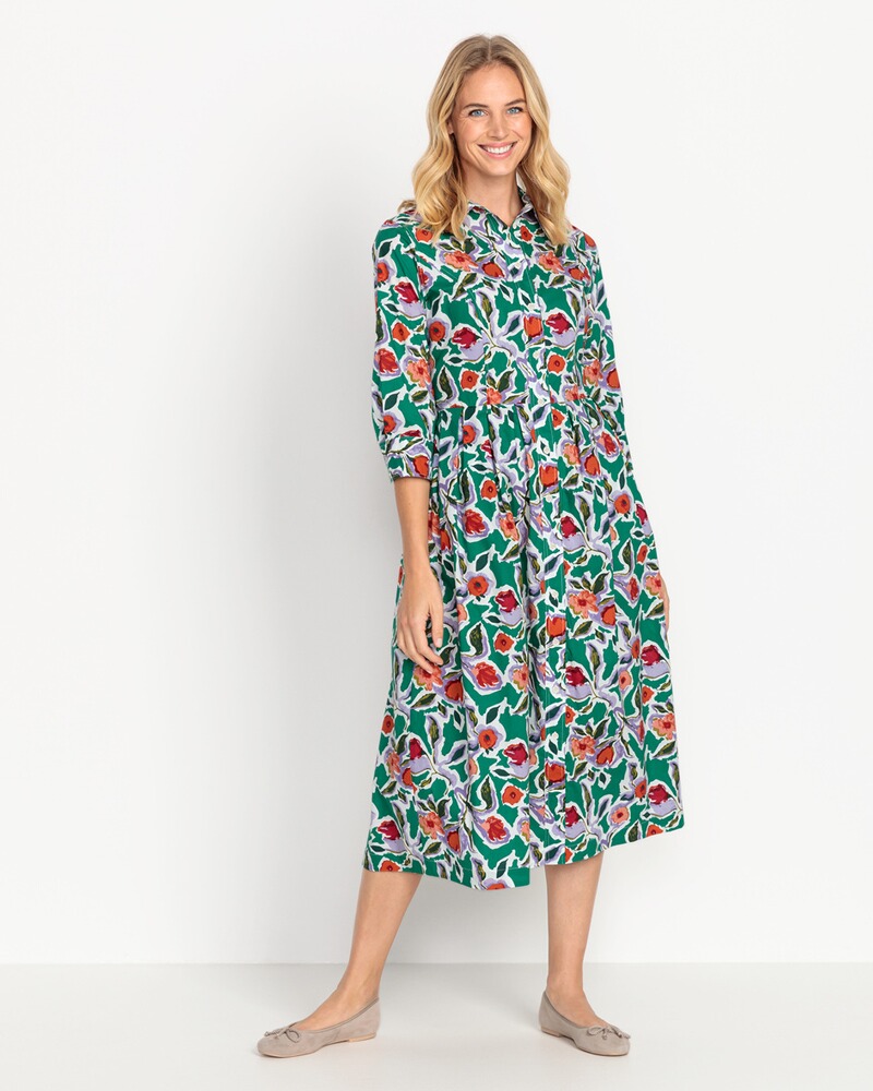 Hemdblusenkleid mit Blumenmuster, Brigitte von Schönfels