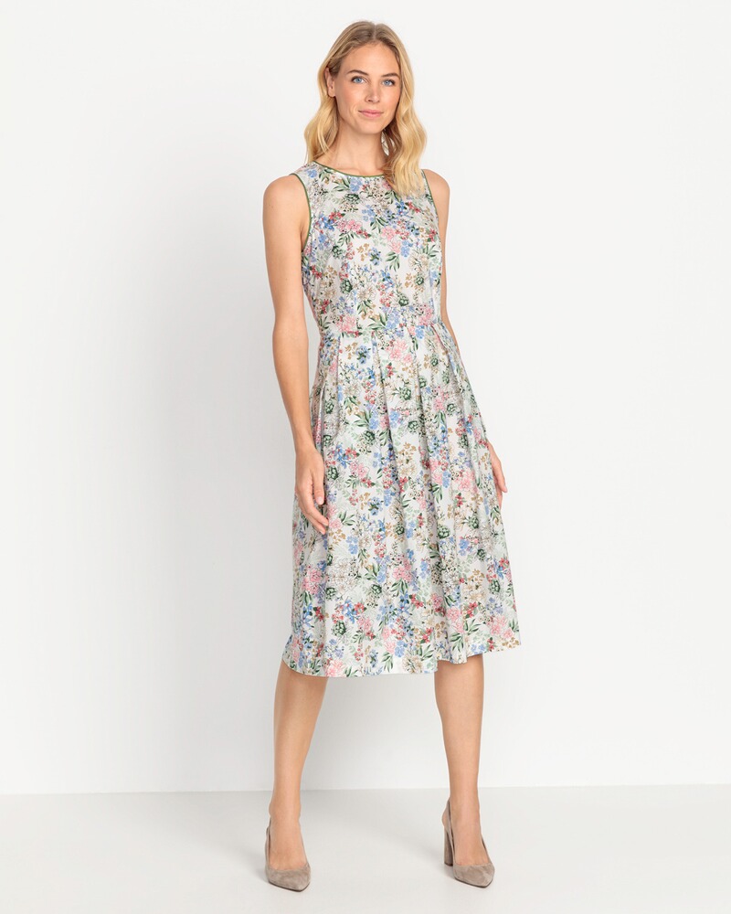 Ärmelloses Kleid mit floralem Allover, Luis Steindl