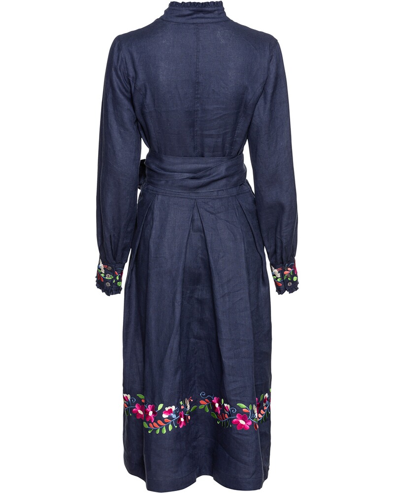 Leinenkleid mit Blumenstick, REITMAYER