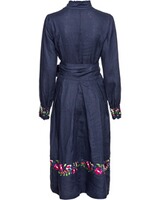 Leinenkleid mit Blumenstick, REITMAYER
