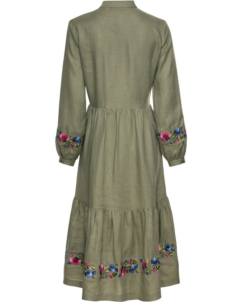 Leinenkleid mit Blumenstickerei, REITMAYER