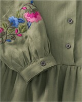Leinenkleid mit Blumenstickerei, REITMAYER