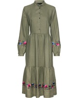 Leinenkleid mit Blumenstickerei, REITMAYER