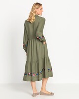 Leinenkleid mit Blumenstickerei, REITMAYER