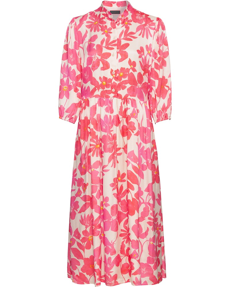 Blumen-Kleid mit Stehkragen