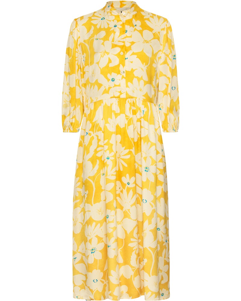 Blumen-Kleid mit Stehkragen