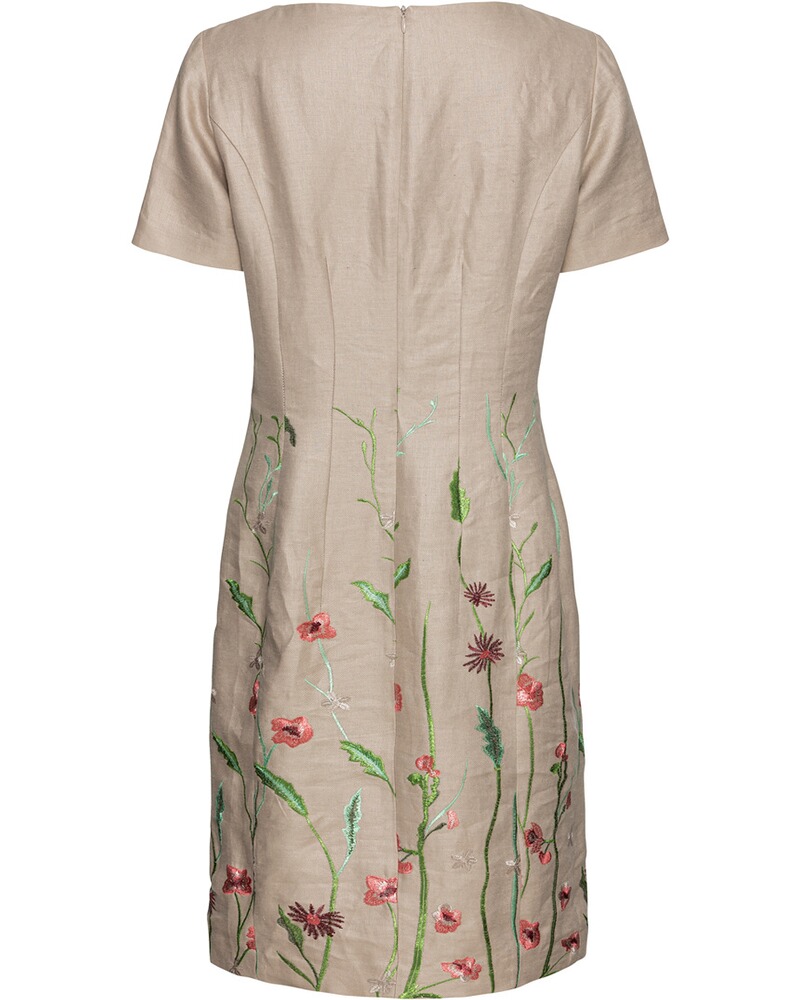 Leinenkleid mit Blumenstick, REITMAYER