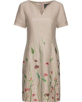 Leinenkleid mit Blumenstick, REITMAYER