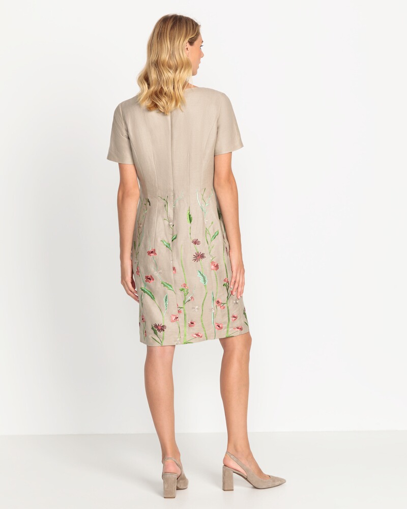 Leinenkleid mit Blumenstick, REITMAYER