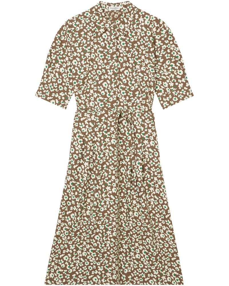 Midi-Hemdkleid mit Allover-Muster