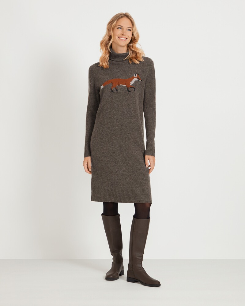 Strickkleid Fuchsmotiv, Brigitte von Schönfels