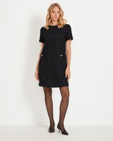 Halbarm-Bouclékleid, White Label