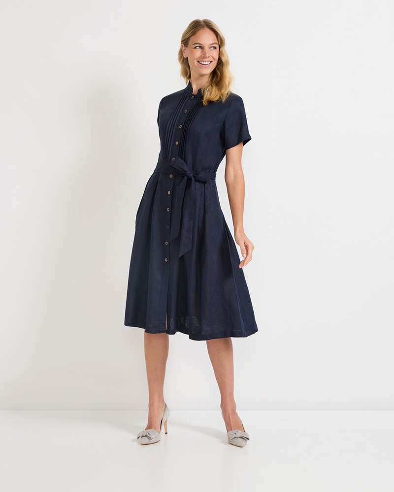 Halbarm-Kleid mit Gürtel, Luis Steindl