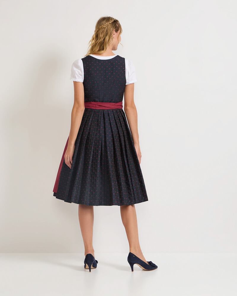 LS Dirndl motif rose bleu marine rouge, taille 34, Luis Steindl