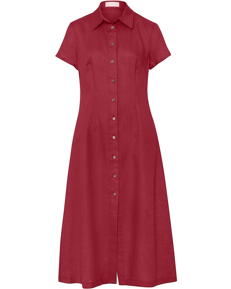 Kurzarm-Leinenkleid