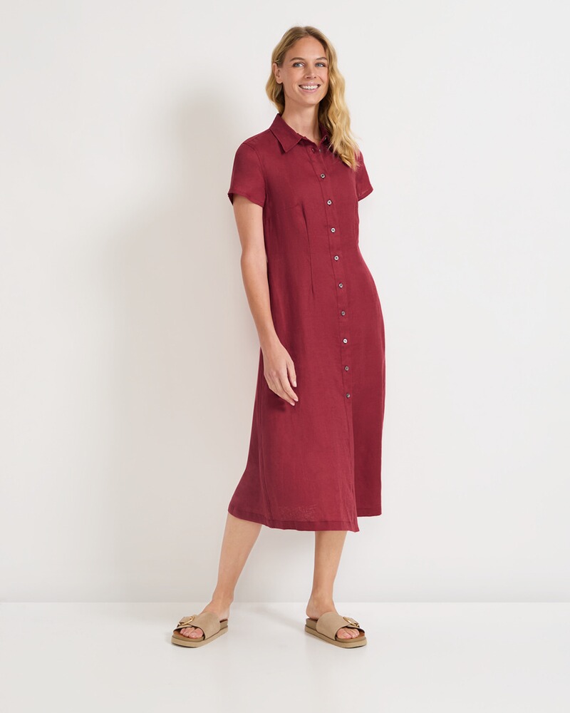 Kurzarm-Leinenkleid, Brigitte von Schönfels