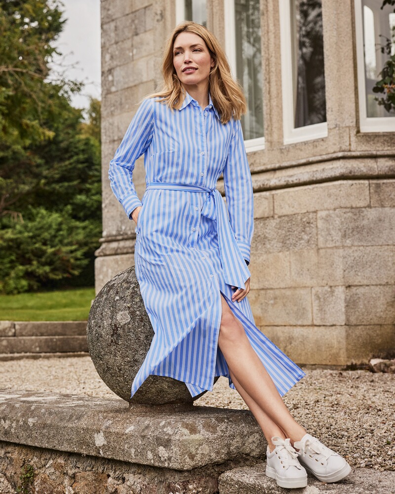 Langes Streifen-Kleid, HIGHMOOR