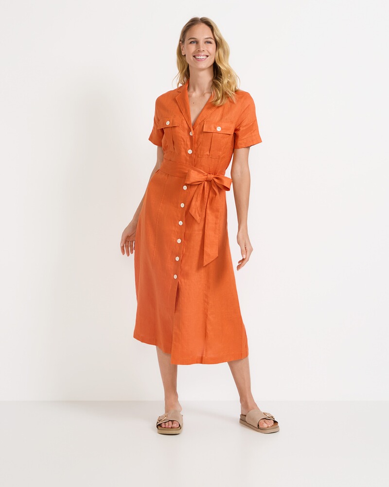 Halbarm-Kleid mit Brusttaschen, HIGHMOOR