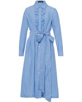 Leinenkleid mit Rüschenkante, REITMAYER