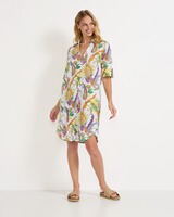 Kaftankleid mit Allover-Print, White Label