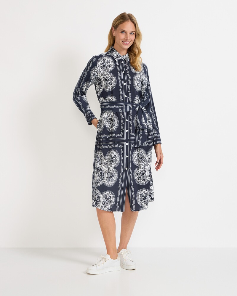 Hemdblusenkleid mit Paisley-Muster, Seidensticker
