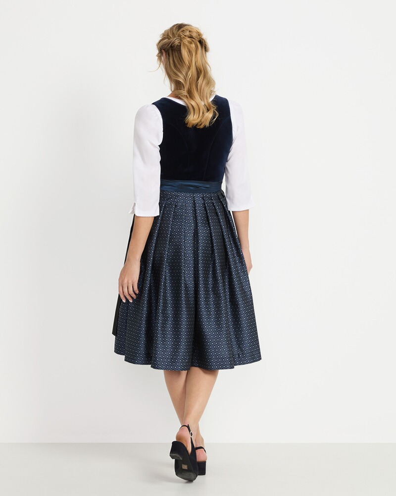 Midi Samt-Dirndl mit Jacquard-Rock, Luis Steindl