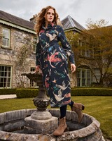 Shirt dress with bird motifs, Brigitte von Schönfels