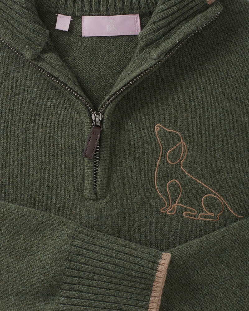 Robe en tricot avec motif chien, Brigitte von Schönfels