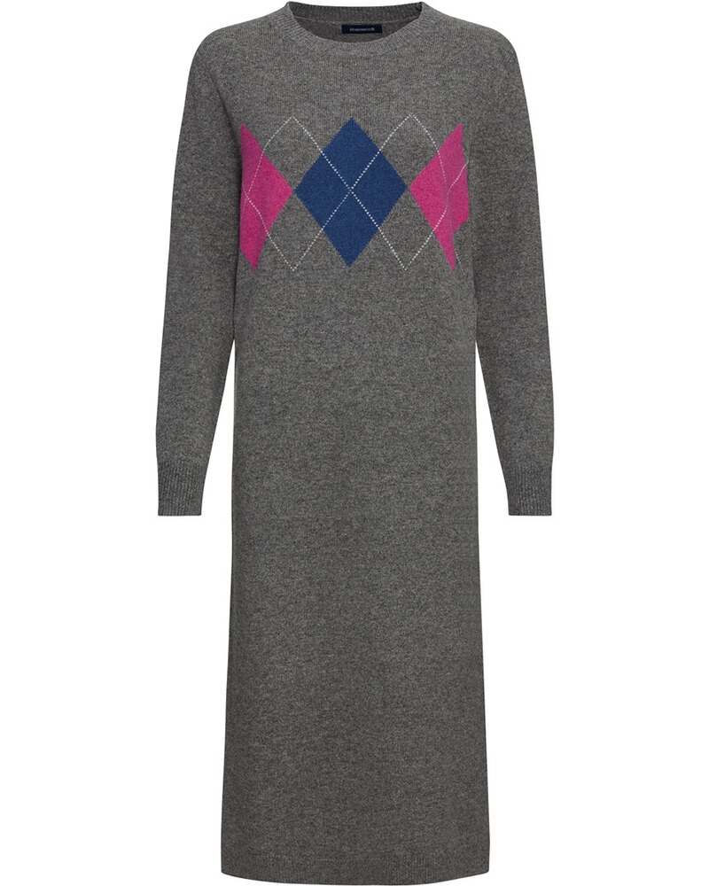 Robe en maille HM Argyle grise-b, Highmoor