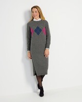 Robe en maille HM Argyle grise-b, Highmoor
