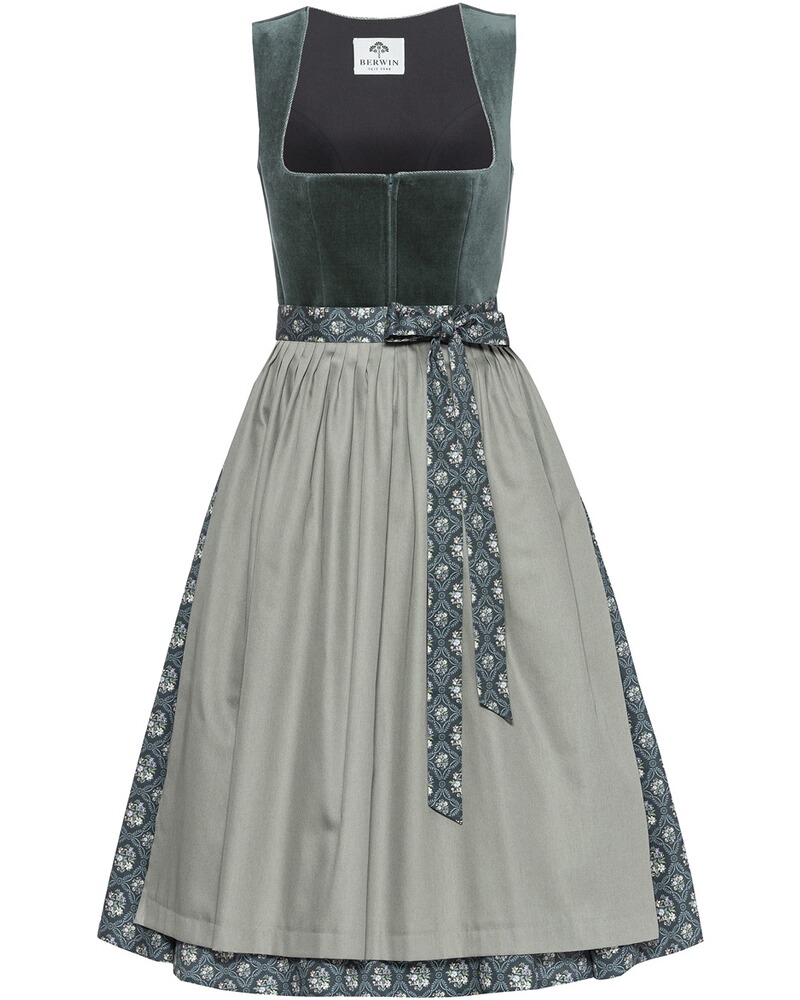 Langes Dirndl mit Samtmieder