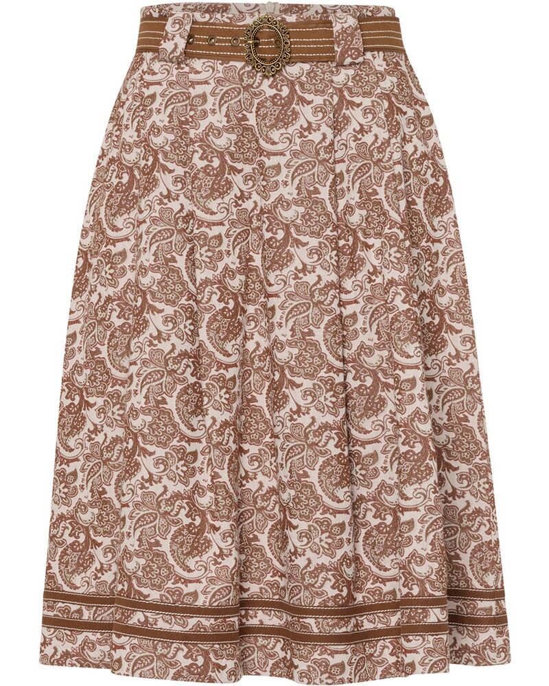 Midirock mit Paisley-Muster