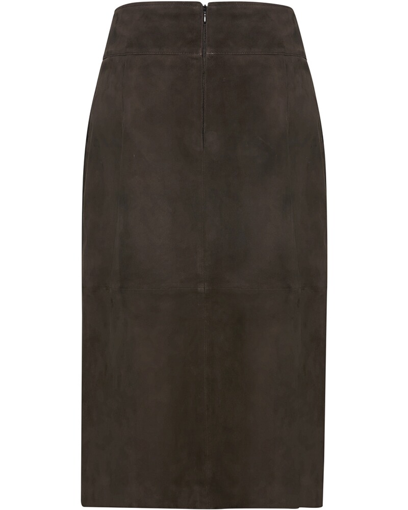 Wide leather skirt with slit, Highmoor