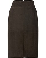 Wide leather skirt with slit, Highmoor