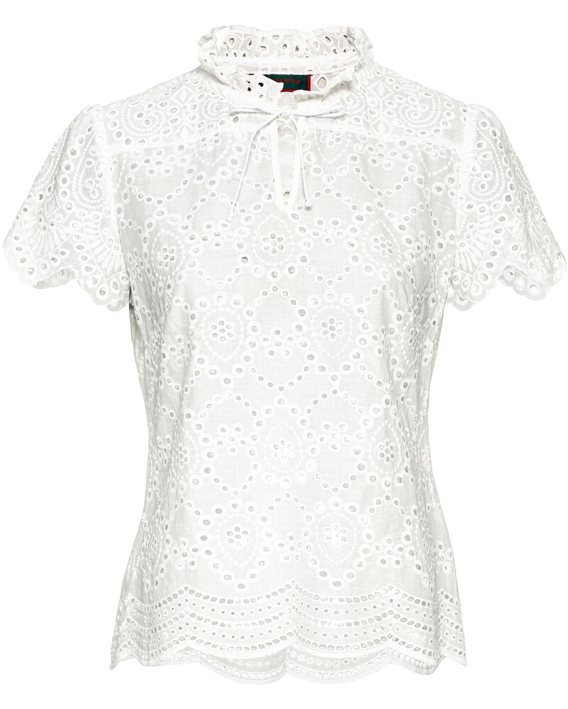 Bluse mit Lochstickerei