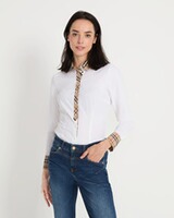 Langarm-Bluse mit Karobesatz, Seidensticker