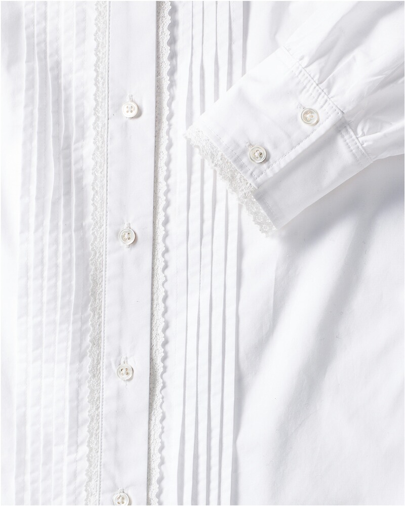 Stehkragenbluse mit Spitze, REITMAYER